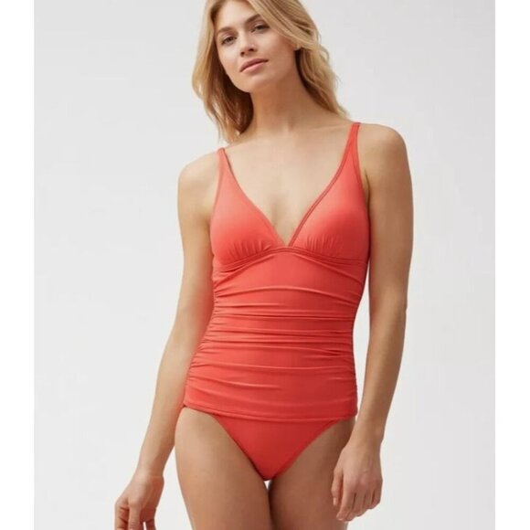 Tommy Bahama Women's One-Piece‎ Swimsuit Size 4 Orange Cross Front 189193 - Picture 2 of 10